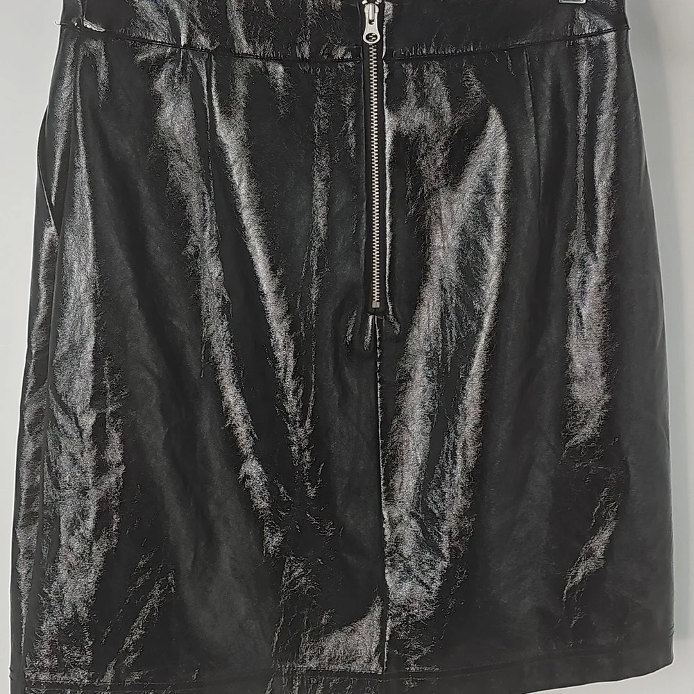 JUST Female‎ Dianna Black Patent Leather Mini Skirt Party Festival Y2K